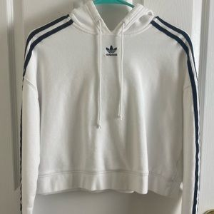 White Cropped Adidas Jacket
